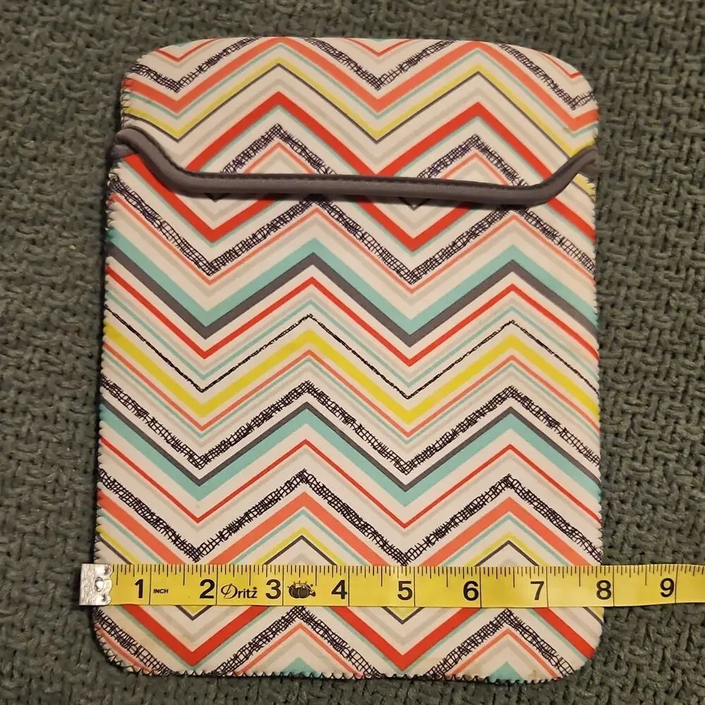 Thirty-One Tablet Sleeve Multicolor Chevron Fabric Designer 8x10 Inch Universal